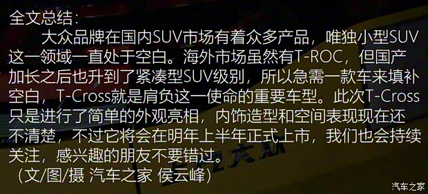 上汽大众 T-Cross 2019款 基本型