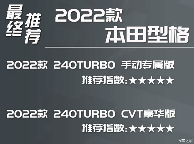 广汽本田 型格 2022款 240TURBO 手动专属版
