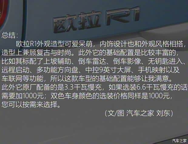 长城汽车 欧拉R1 2019款 351km 灵趣版