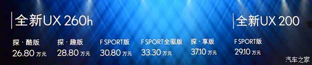 雷克萨斯 雷克萨斯UX 2019款 260h 探·享版 国V 雷克萨斯 雷克萨斯UX 2019款 260h 探·享版 国V