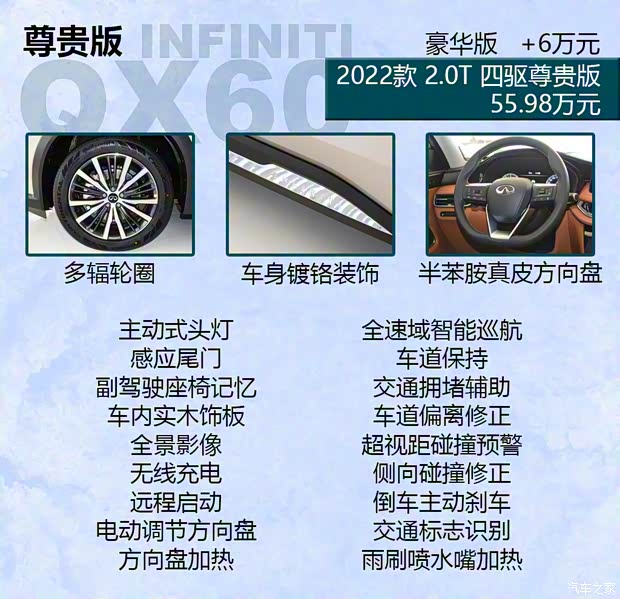 東風(fēng)英菲尼迪 英菲尼迪QX60 2022款 2.0T 四驅(qū)尊貴版